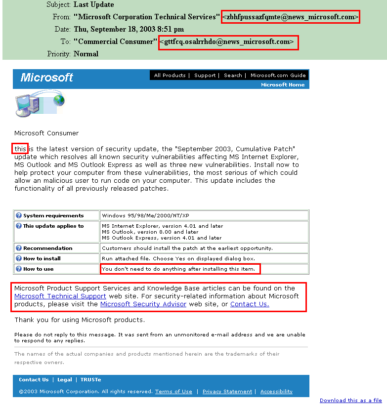 MS Patch Hoax Annotated - Click for larger image